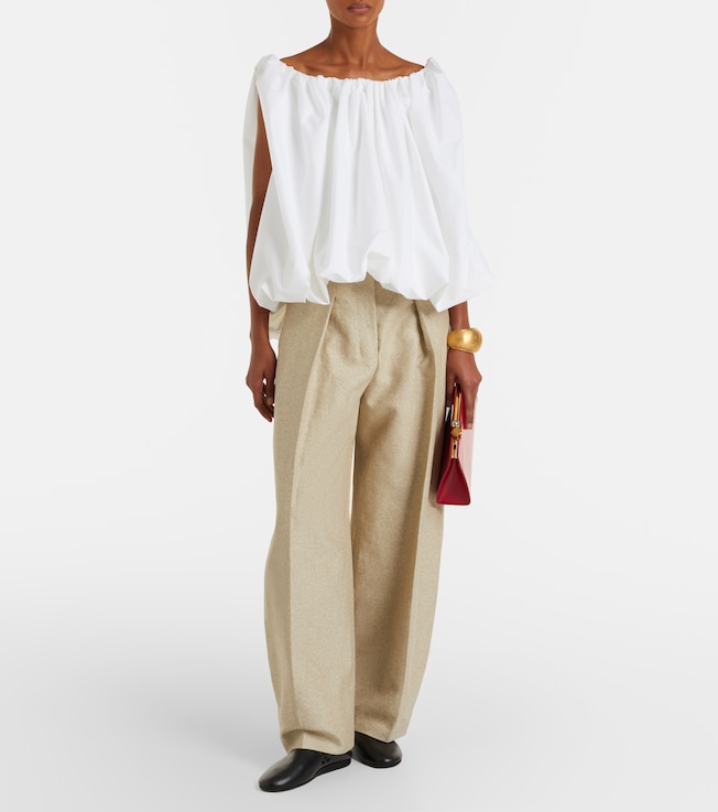 Jacquemus Ovalo cotton and linen barrel-leg pants