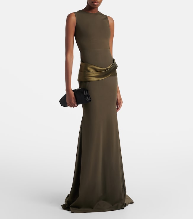 Alex Perry Satin-trimmed gown