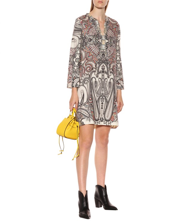 Etro Printed wool and silk minidress