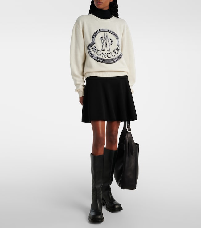 Moncler Logo wool and cashmere sweater