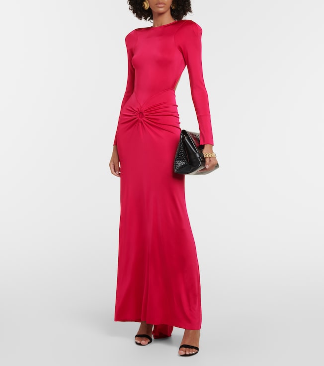 Victoria Beckham Gathered jersey maxi dress