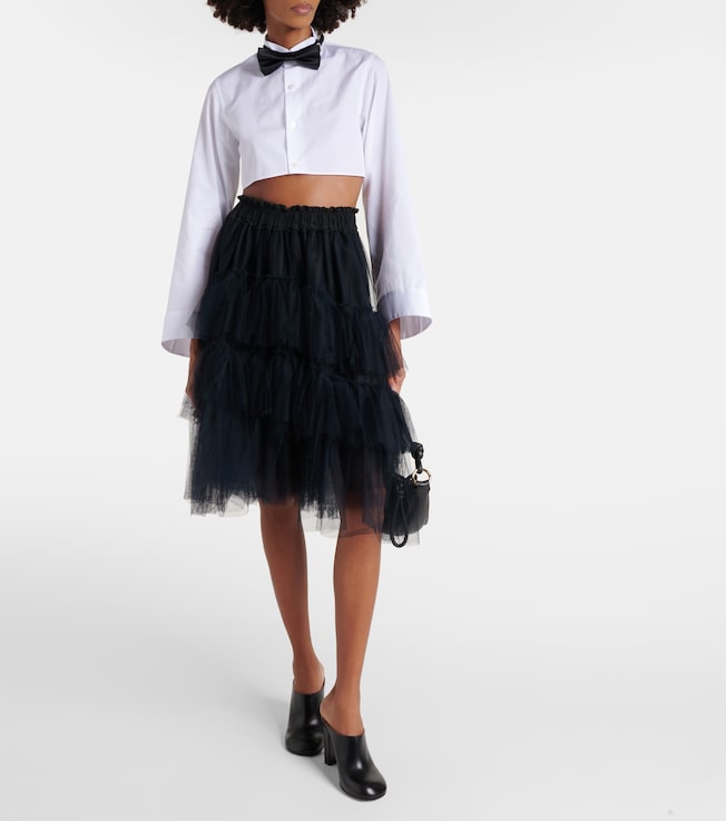 Noir Kei Ninomiya Cropped cotton shirt