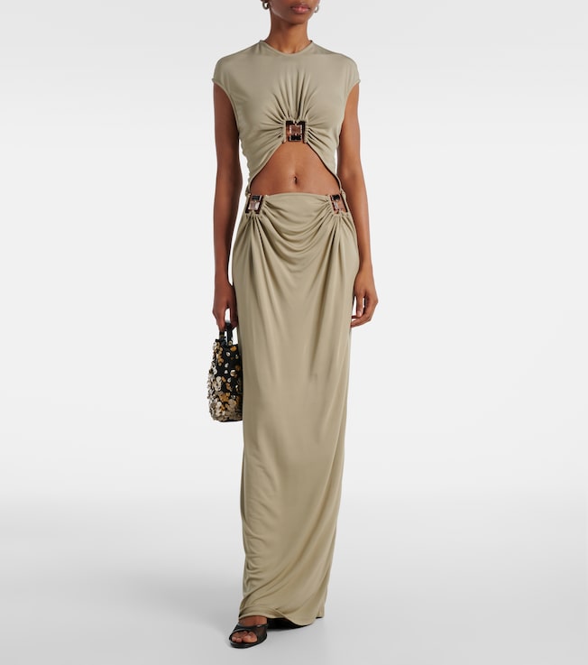 Christopher Esber Duo Bezel Quartz jersey maxi dress