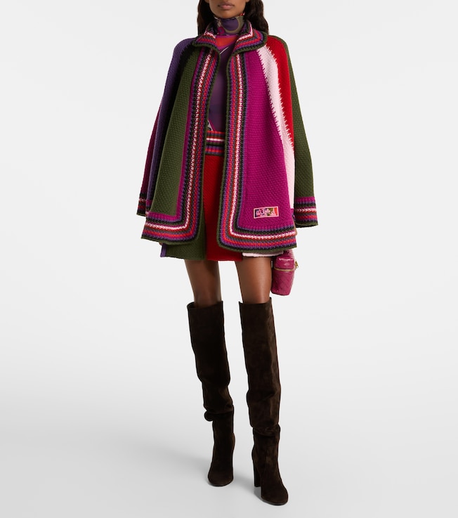 Pucci Colorblocked wool cape