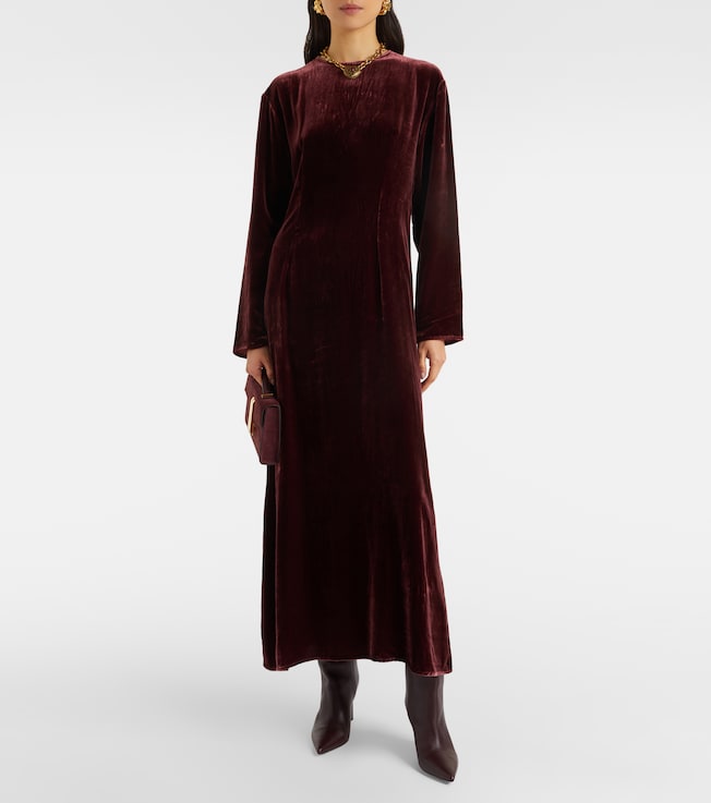 Asceno Jody velvet midi dress