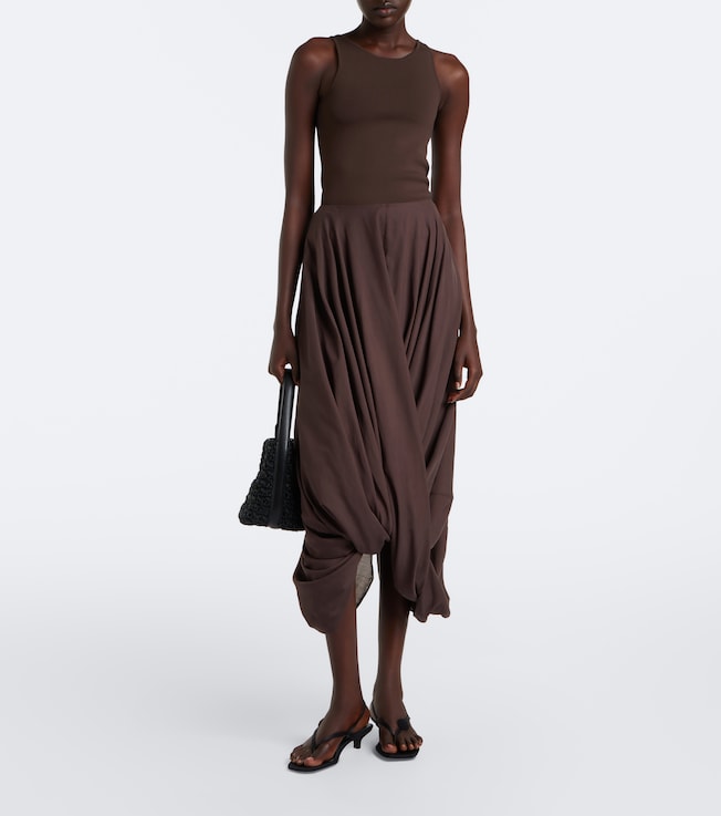 TOTEME Cotton-blend jersey midi skirt