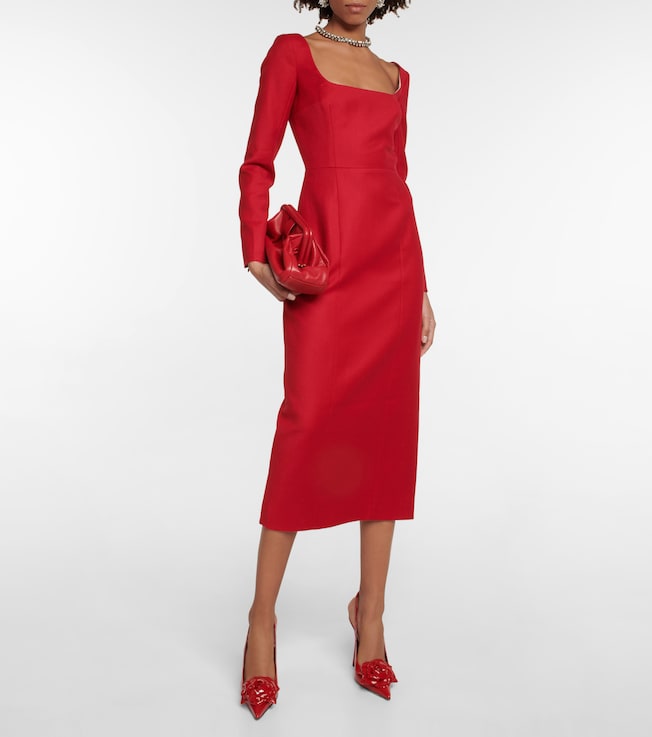 Emilia Wickstead Jenna wool flannel midi dress