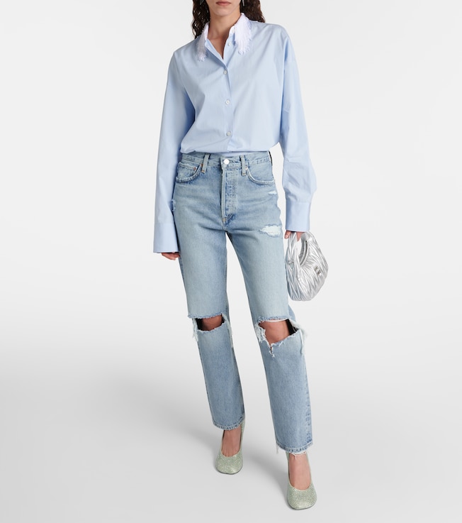 Agolde 90s distressed mid-rise straight jeans