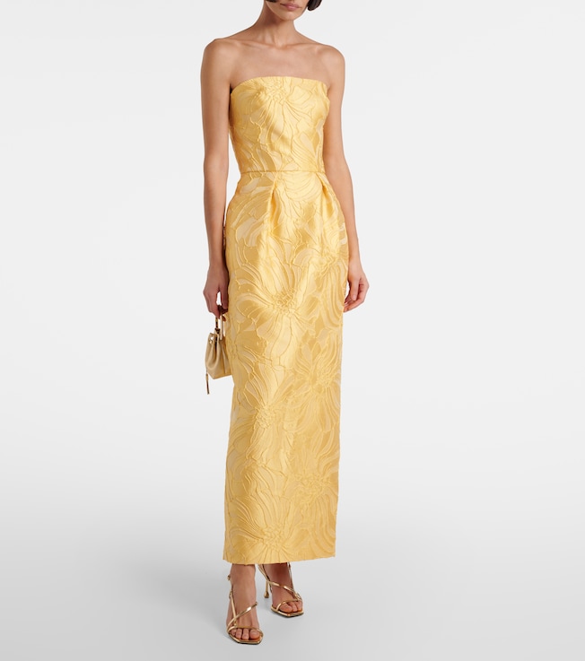 Monique Lhuillier Floral jacquard cocktail dress