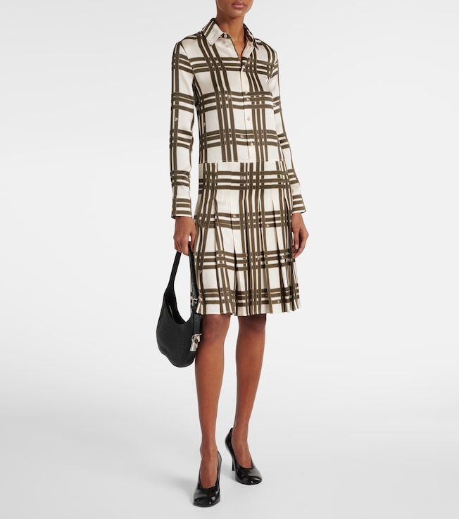 Burberry Ribbon Check silk shirt dress