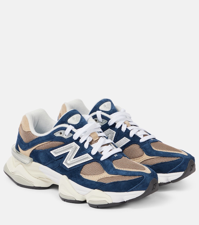 New Balance 9060 suede-trimmed sneakers