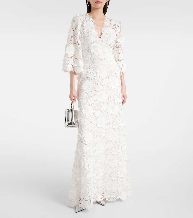 Monique Lhuillier Bridal floral lace gown