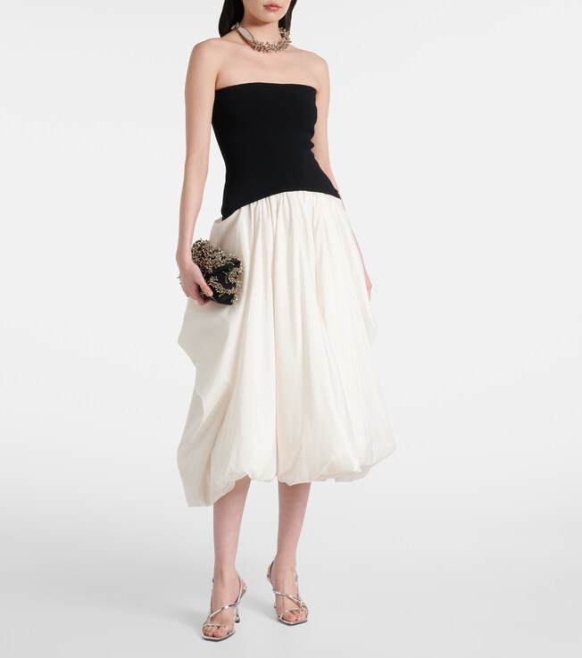 SIMKHAI Izzy strapless taffeta midi dress
