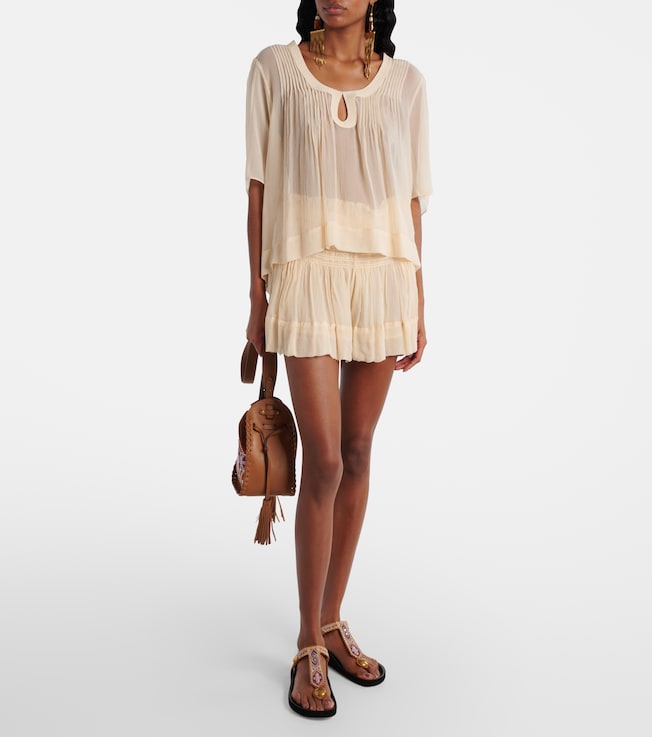Isabel Marant Maelly shirred silk shorts