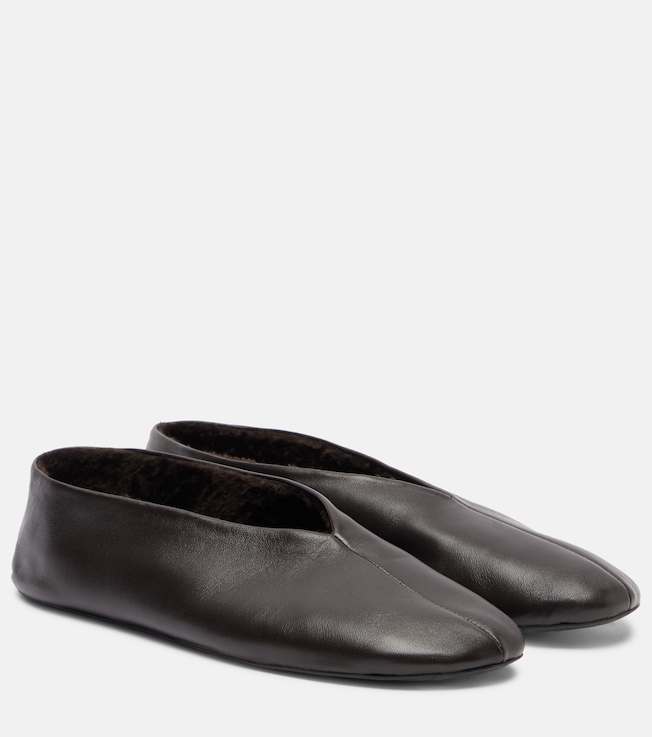 The Row Stella leather ballet flats
