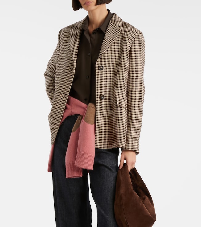 S Max Mara Gita checked linen blazer