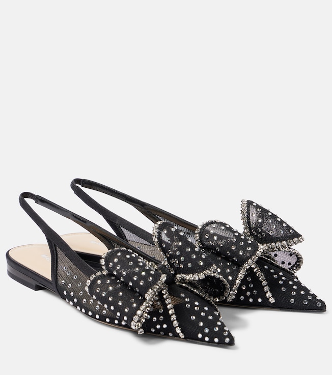 MACH & MACH Le Cadeau mesh slingback flats