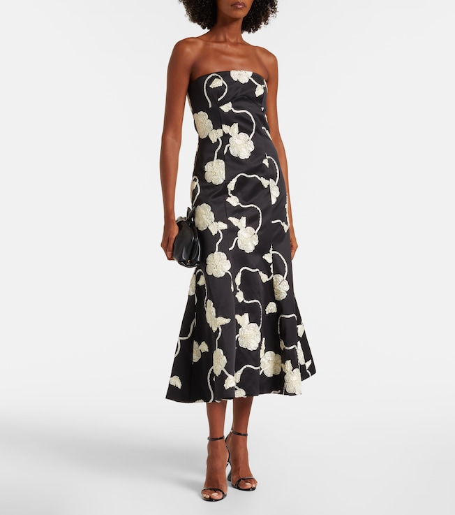 Rotate Ana embroidered midi dress