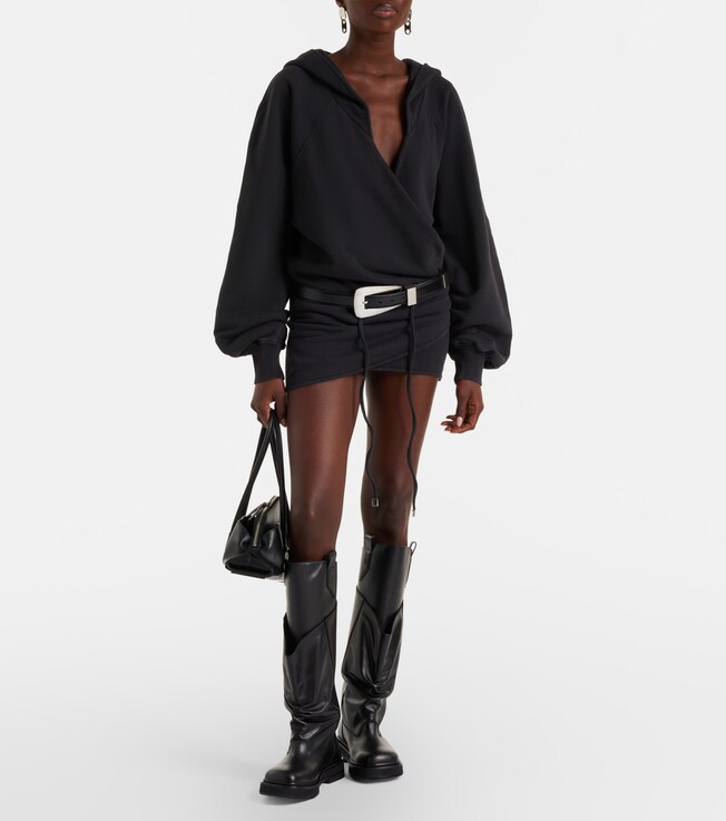 THE ATTICO Cotton jersey sweatshirt dress