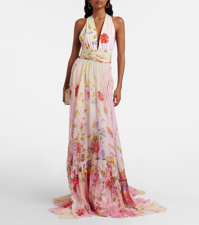 ROBERTO CAVALLI Floral silk gown