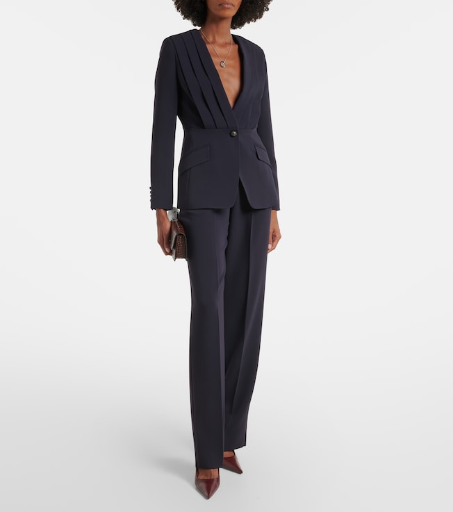 Max Mara Pleated cady straight pants