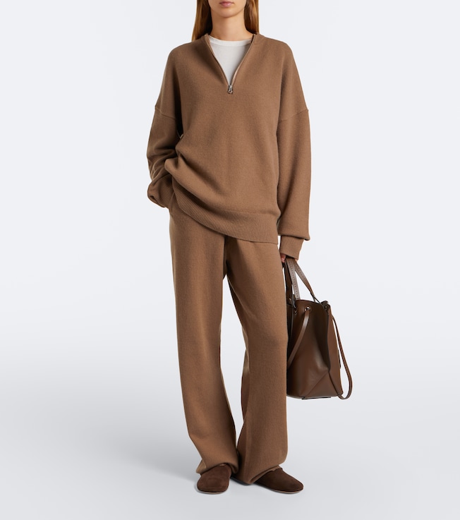 Extreme Cashmere N°479 Runaway cashmere-blend wide-leg pants