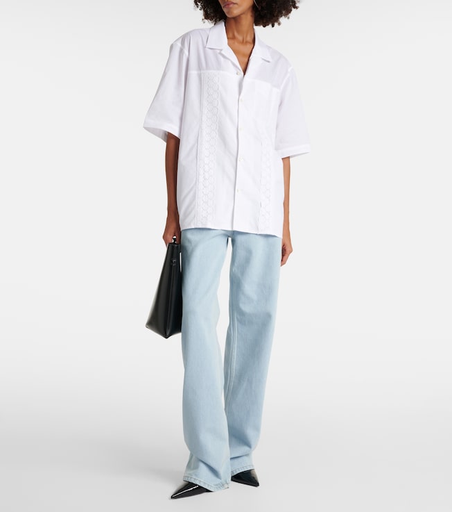 Marine Serre Regenerated Household cotton bowling shirt