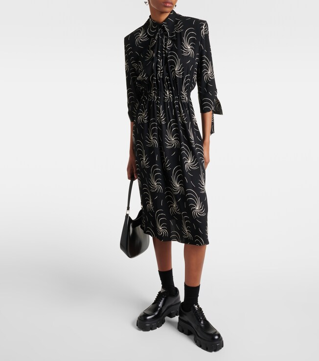 Prada Printed ruched shirt dress