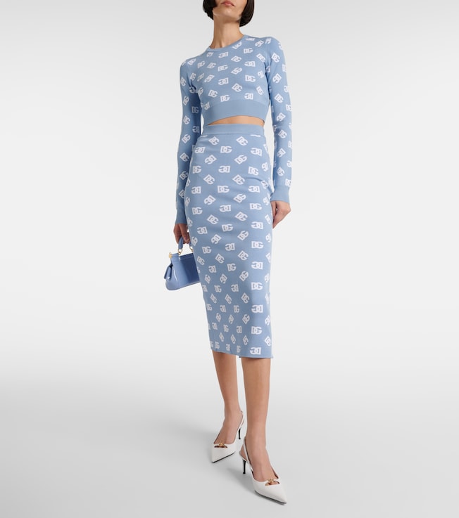 Dolce&Gabbana Logo midi skirt