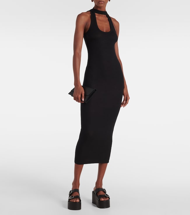 Coperni Ribbed-knit cutout maxi dress