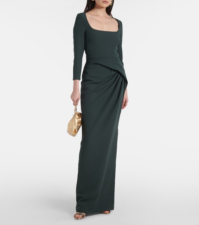Safiyaa Mahir draped crêpe gown