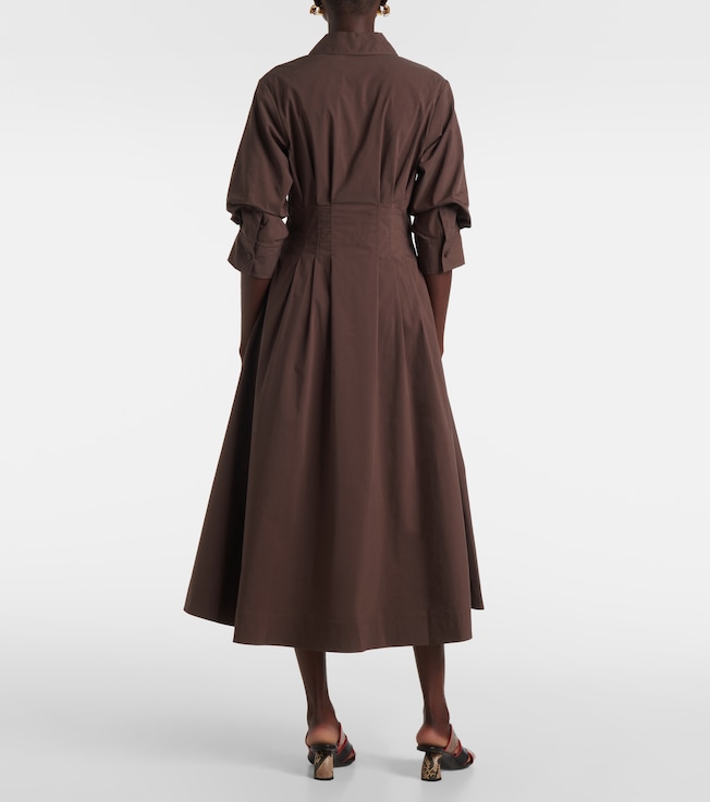 SIMKHAI Simkhai Pintuck cotton-blend midi dress