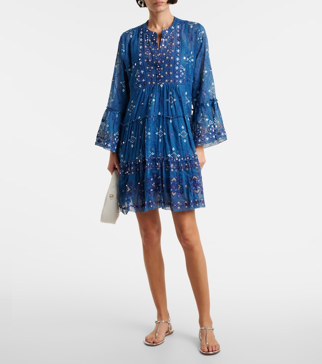 Juliet Dunn Printed cotton minidress