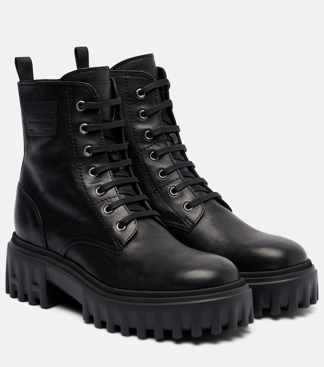 Hogan H700 leather combat boots