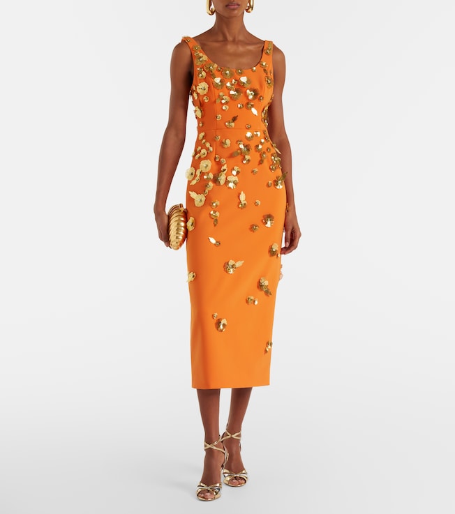 Carolina Herrera Floral-appliqué cocktail dress