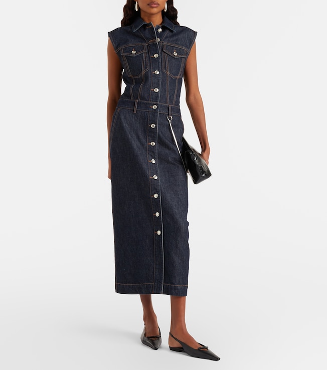 Sportmax Farfalla denim midi dress