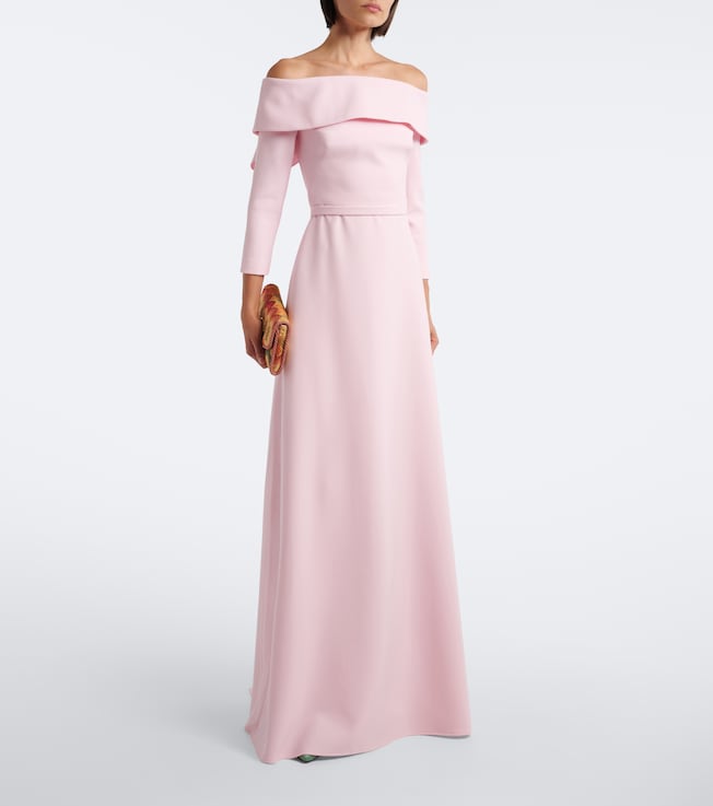 Safiyaa Lunelle off-shoulder crêpe gown