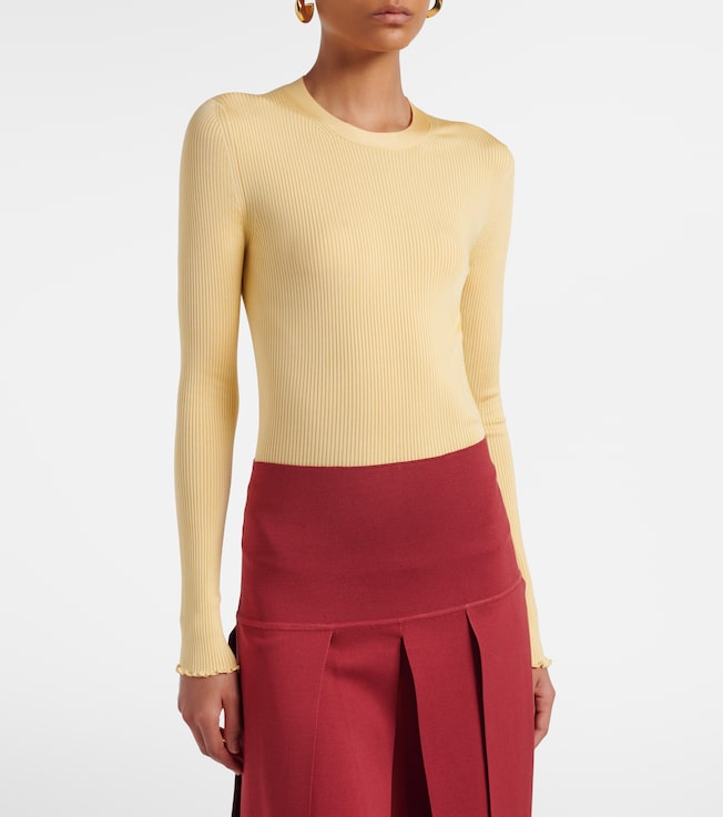 Alaïa RIbbed-knit silk-blend top