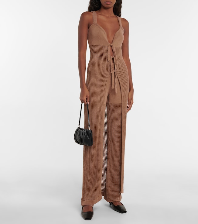 Nanushka Kaela crochet high-rise flared pants