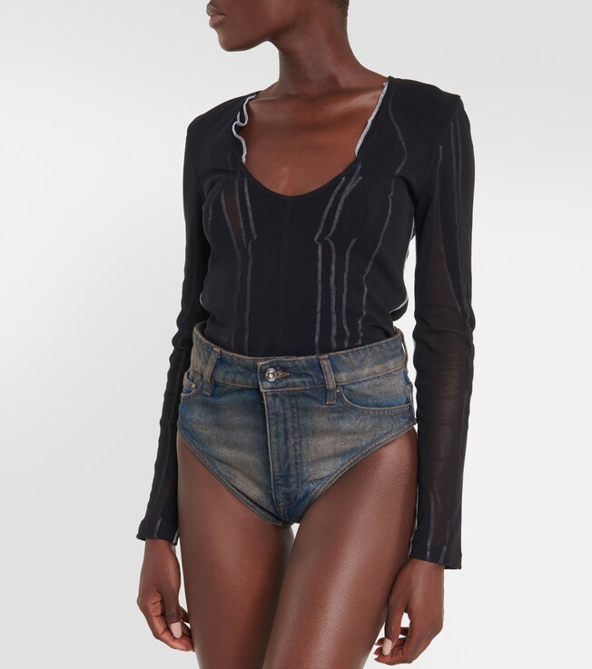 Y/Project Janty high-rise denim shorts