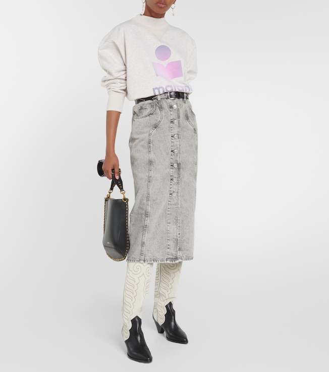 Marant Étoile Vandy denim midi skirt