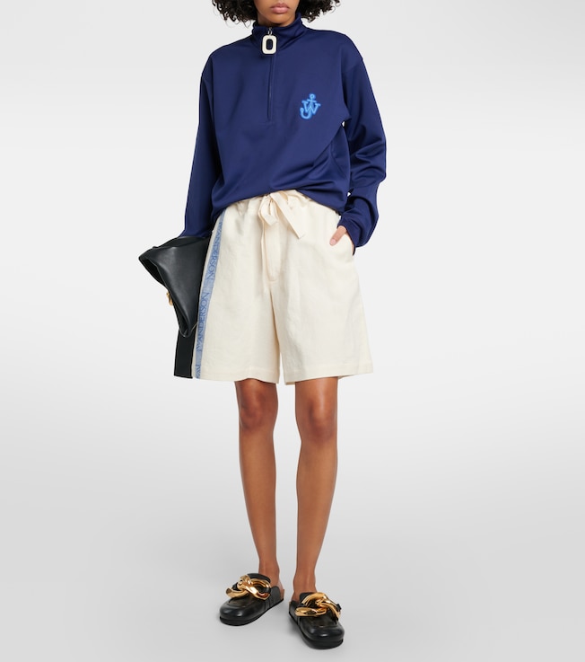 Jw Anderson High-rise cotton and linen shorts