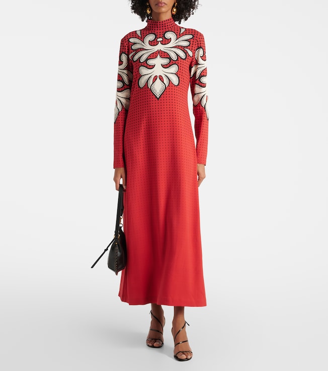 La DoubleJ Halle printed satin midi dress