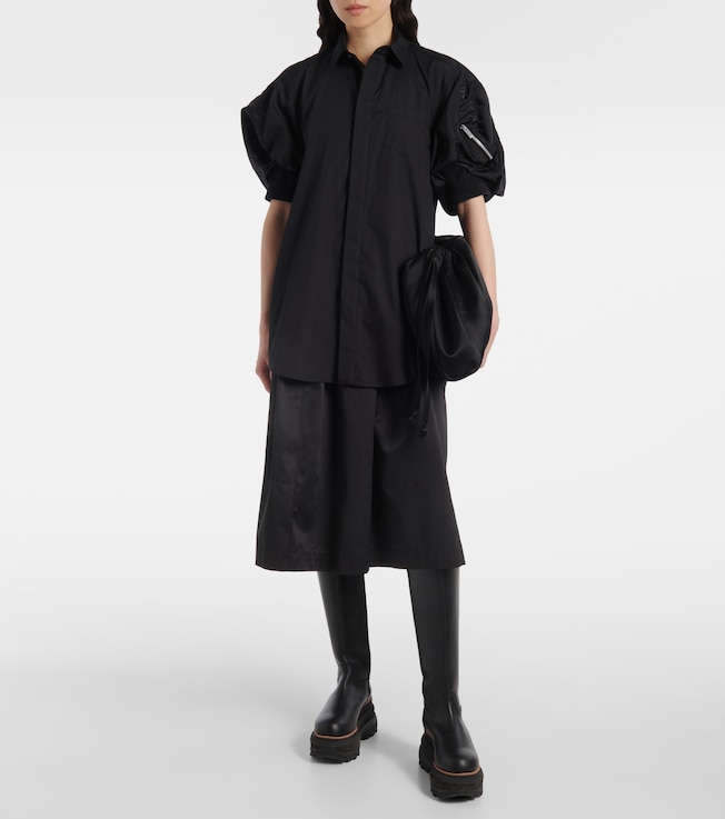 Sacai Poplin and technical twill shirt dress