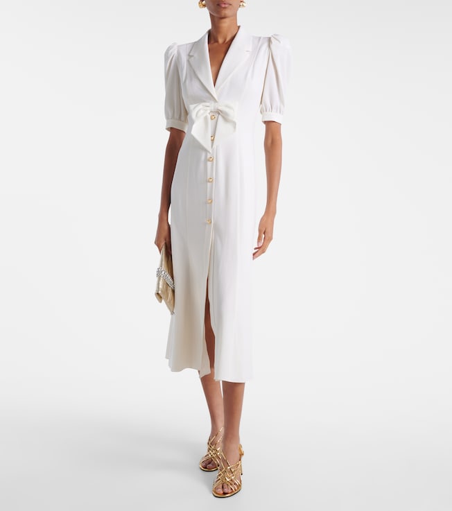 Alessandra Rich Wool-blend crêpe midi dress
