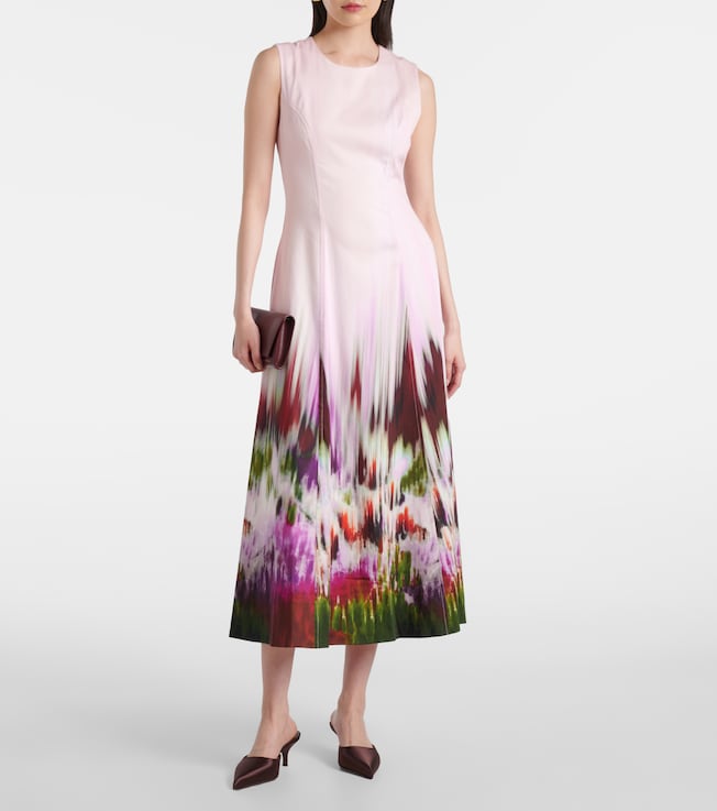 SIMKHAI Magnolia cotton and rayon-blend midi dress
