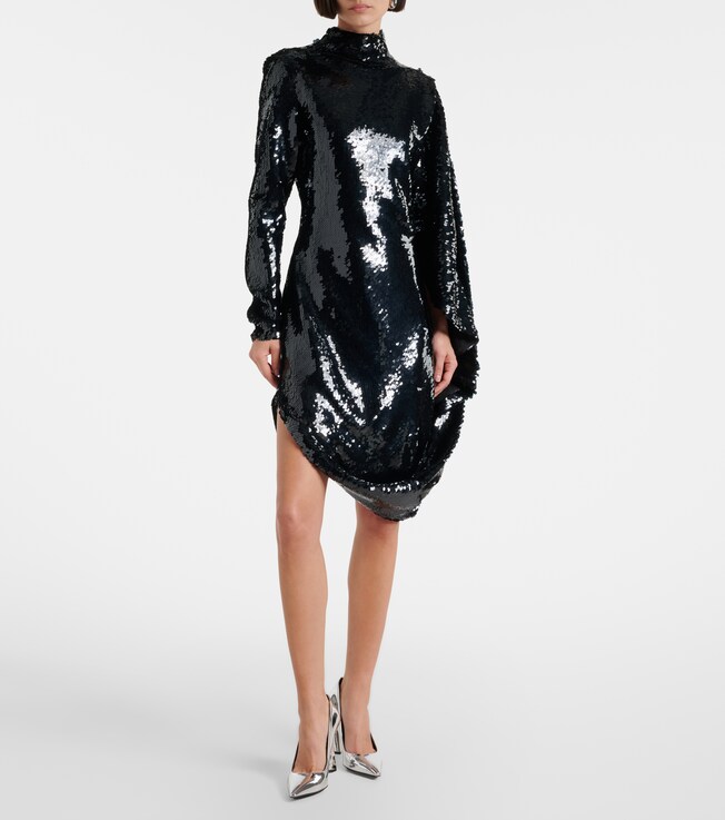 Stella McCartney Draped sequined minidress