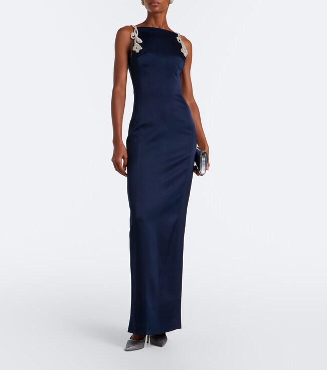 Rachel Gilbert Oryx embellished crêpe gown