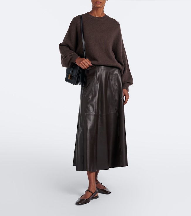ARMA Eleni suede midi skirt