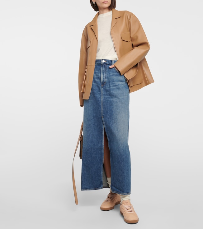 Agolde Leif denim maxi skirt
